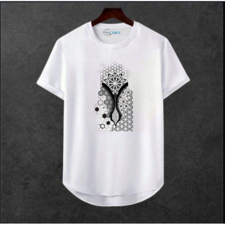 Erkek Ön Baskili T-shirt Plus Model